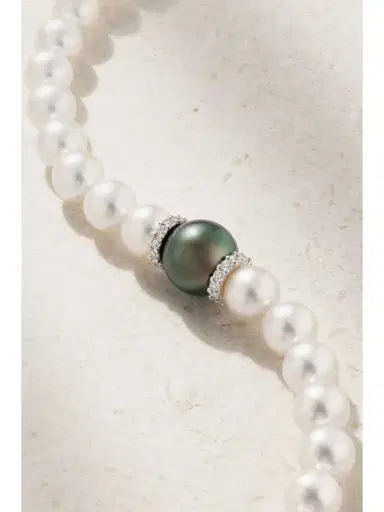 Mikimoto 18-karat White Gold, Pearl And Diamond Bracelet | Thumbnail 4 Mikimoto 18-karat White Gold, Pearl And Diamond Bracelet | Thumbnail 4
