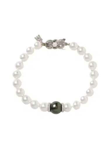 Mikimoto 18-karat White Gold, Pearl And Diamond Bracelet | Thumbnail 1 Mikimoto 18-karat White Gold, Pearl And Diamond Bracelet | Thumbnail 1