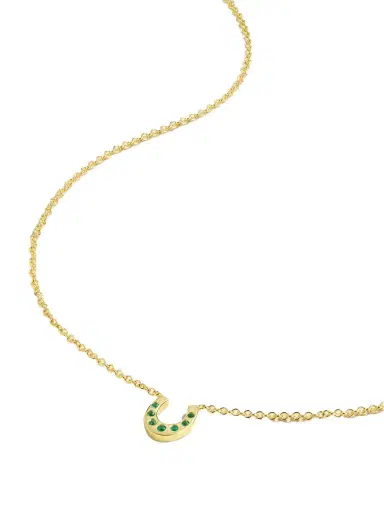 Jennifer Meyer Mini Horseshoe 18-karat Gold Emerald Necklace | Thumbnail 1 Jennifer Meyer Mini Horseshoe 18-karat Gold Emerald Necklace | Thumbnail 1