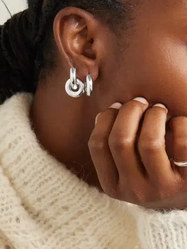 LIÉ STUDIO The Esther Silver-plated Hoop Earrings | Thumbnail 5 LIÉ STUDIO The Esther Silver-plated Hoop Earrings | Thumbnail 5