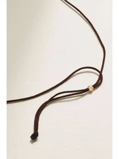 Mizuki 14-karat Gold, Cord And Diamond Necklace | Thumbnail 3 Mizuki 14-karat Gold, Cord And Diamond Necklace | Thumbnail 3