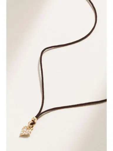 Mizuki 14-karat Gold, Cord And Diamond Necklace | Thumbnail 4 Mizuki 14-karat Gold, Cord And Diamond Necklace | Thumbnail 4