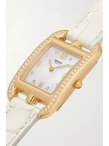 Hermès Timepieces Cape Cod 31mm Small 18-karat , Alligator, Mother-of-pearl And Diamond Watch | Thumbnail 3 Hermès Timepieces Cape Cod 31mm Small 18-karat , Alligator, Mother-of-pearl And Diamond Watch | Thumbnail 3