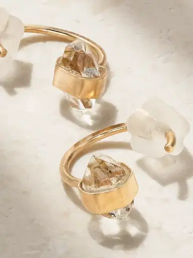 Melissa Joy Manning 14-karat Recycled Gold Herkimer Diamond Earrings | Thumbnail 3 Melissa Joy Manning 14-karat Recycled Gold Herkimer Diamond Earrings | Thumbnail 3