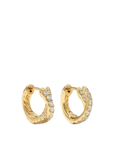 David Yurman Crossover 18-karat Gold Diamond Hoop Earrings | Thumbnail 1 David Yurman Crossover 18-karat Gold Diamond Hoop Earrings | Thumbnail 1