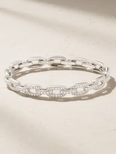 David Yurman Stax 18-karat White Gold Diamond Bracelet | Thumbnail 1 David Yurman Stax 18-karat White Gold Diamond Bracelet | Thumbnail 1