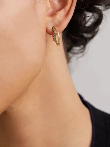 Jennifer Meyer Double Hoops 18-karat Gold Diamond Hoop Earrings | Thumbnail 2 Jennifer Meyer Double Hoops 18-karat Gold Diamond Hoop Earrings | Thumbnail 2