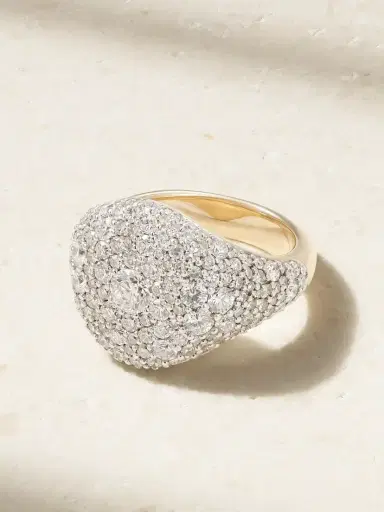 Lucy Delius Signature 14-karat Gold Diamond Signet Ring | Thumbnail 1 Lucy Delius Signature 14-karat Gold Diamond Signet Ring | Thumbnail 1