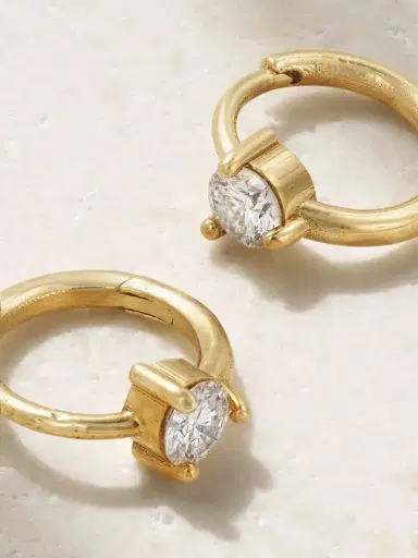 Jennifer Meyer Cartilage 18-karat Gold Diamond Hoop Earrings | Thumbnail 3 Jennifer Meyer Cartilage 18-karat Gold Diamond Hoop Earrings | Thumbnail 3