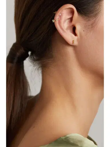 Jennifer Meyer Cartilage 18-karat Gold Diamond Hoop Earrings | Thumbnail 4 Jennifer Meyer Cartilage 18-karat Gold Diamond Hoop Earrings | Thumbnail 4