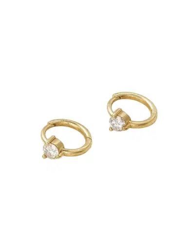 Jennifer Meyer Cartilage 18-karat Gold Diamond Hoop Earrings | Thumbnail 1 Jennifer Meyer Cartilage 18-karat Gold Diamond Hoop Earrings | Thumbnail 1