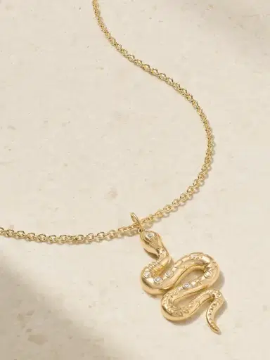 Sydney Evan Snake 14-karat Gold Diamond Necklace | Thumbnail 1 Sydney Evan Snake 14-karat Gold Diamond Necklace | Thumbnail 1