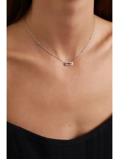 Messika Move Uno 18-karat White Gold Diamond Necklace | Thumbnail 2 Messika Move Uno 18-karat White Gold Diamond Necklace | Thumbnail 2