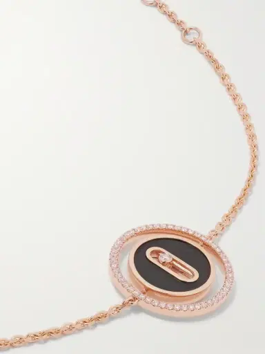 Messika Lucky Move 18-karat Rose Gold, Onyx And Diamond Bracelet | Thumbnail 1 Messika Lucky Move 18-karat Rose Gold, Onyx And Diamond Bracelet | Thumbnail 1