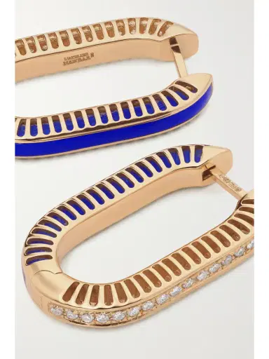 L’Atelier Nawbar Lock Ray Large 18-karat Gold, Lapis Lazuli And Diamond Earrings | Thumbnail 5 L’Atelier Nawbar Lock Ray Large 18-karat Gold, Lapis Lazuli And Diamond Earrings | Thumbnail 5