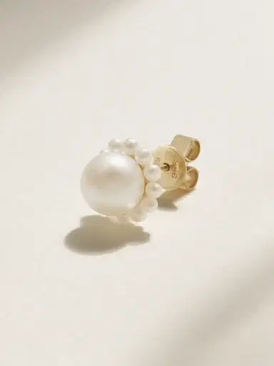 Sophie Bille Brahe Petite Jeanne 14-karat Recycled-gold Pearl Single Earring | Thumbnail 1 Sophie Bille Brahe Petite Jeanne 14-karat Recycled-gold Pearl Single Earring | Thumbnail 1