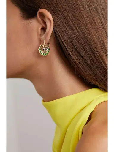 L’Atelier Nawbar The Mini Lady Sursock 18-karat Gold Enamel Hoop Earrings | Thumbnail 4 L’Atelier Nawbar The Mini Lady Sursock 18-karat Gold Enamel Hoop Earrings | Thumbnail 4