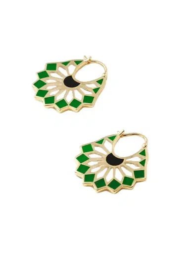 L’Atelier Nawbar The Mini Lady Sursock 18-karat Gold Enamel Hoop Earrings | Thumbnail 1 L’Atelier Nawbar The Mini Lady Sursock 18-karat Gold Enamel Hoop Earrings | Thumbnail 1