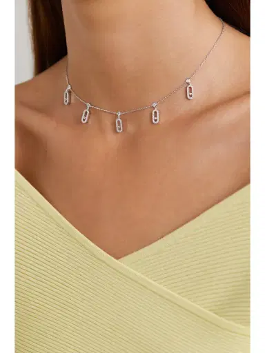 Messika Move Uno Tassel 18-karat White Gold Diamond Choker | Thumbnail 2 Messika Move Uno Tassel 18-karat White Gold Diamond Choker | Thumbnail 2