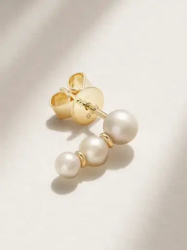 Sophie Bille Brahe Trois Perle 14-karat Gold Pearl Single Earring | Thumbnail 2 Sophie Bille Brahe Trois Perle 14-karat Gold Pearl Single Earring | Thumbnail 2