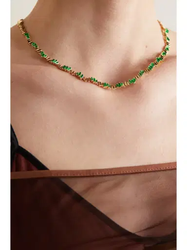 Suzanne Kalan 18-karat Gold Emerald Tennis Necklace | Thumbnail 2 Suzanne Kalan 18-karat Gold Emerald Tennis Necklace | Thumbnail 2