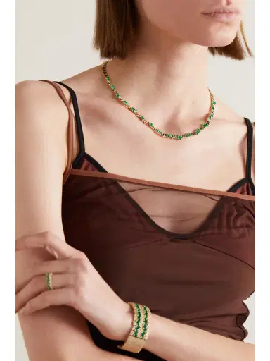 Suzanne Kalan 18-karat Gold Emerald Tennis Necklace | Thumbnail 5 Suzanne Kalan 18-karat Gold Emerald Tennis Necklace | Thumbnail 5