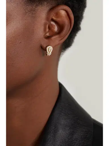 David Yurman Thoroughbred Loop 18-karat Gold Diamond Earrings | Thumbnail 2 David Yurman Thoroughbred Loop 18-karat Gold Diamond Earrings | Thumbnail 2