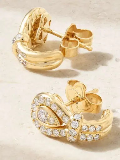 David Yurman Thoroughbred Loop 18-karat Gold Diamond Earrings | Thumbnail 3 David Yurman Thoroughbred Loop 18-karat Gold Diamond Earrings | Thumbnail 3