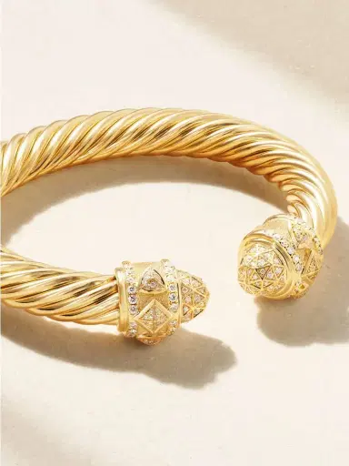David Yurman Renaissance 18-karat Gold Diamond Cuff | Thumbnail 3 David Yurman Renaissance 18-karat Gold Diamond Cuff | Thumbnail 3