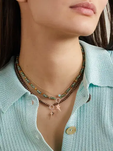 Diane Kordas 14-karat Rose Gold, Bead And Diamond Necklace | Thumbnail 5 Diane Kordas 14-karat Rose Gold, Bead And Diamond Necklace | Thumbnail 5