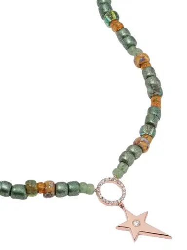 Diane Kordas 14-karat Rose Gold, Bead And Diamond Necklace | Thumbnail 1 Diane Kordas 14-karat Rose Gold, Bead And Diamond Necklace | Thumbnail 1