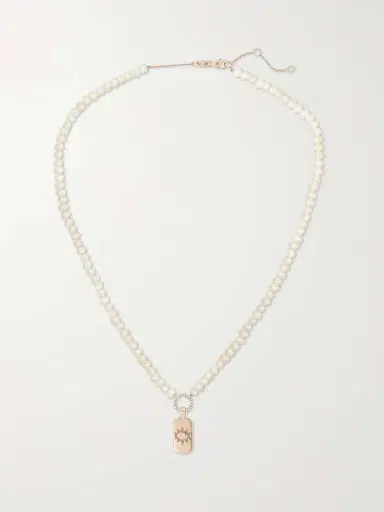 Diane Kordas Evil Eye 14-karat Rose Gold, Pearl And Diamond Necklace | Thumbnail 4 Diane Kordas Evil Eye 14-karat Rose Gold, Pearl And Diamond Necklace | Thumbnail 4