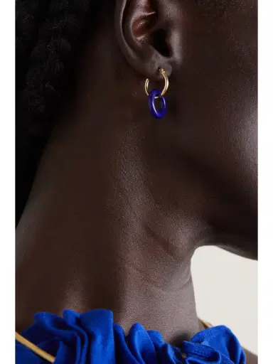 Mateo Donut 14-karat Gold Lapis Lazuli Hoop Earrings | Thumbnail 2 Mateo Donut 14-karat Gold Lapis Lazuli Hoop Earrings | Thumbnail 2