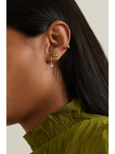 STONE AND STRAND Disco 10-karat Yellow And White Gold Diamond Hoop Earrings | Thumbnail 4 STONE AND STRAND Disco 10-karat Yellow And White Gold Diamond Hoop Earrings | Thumbnail 4