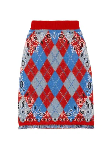 Alanui Bandana Fringed Jacquard-knit Mini Skirt | Thumbnail 1 Alanui Bandana Fringed Jacquard-knit Mini Skirt | Thumbnail 1