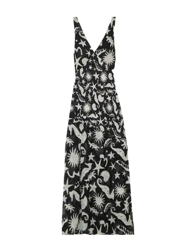 RIXO Moniq Sequined Printed Gauze Maxi Dress | Thumbnail 1 RIXO Moniq Sequined Printed Gauze Maxi Dress | Thumbnail 1