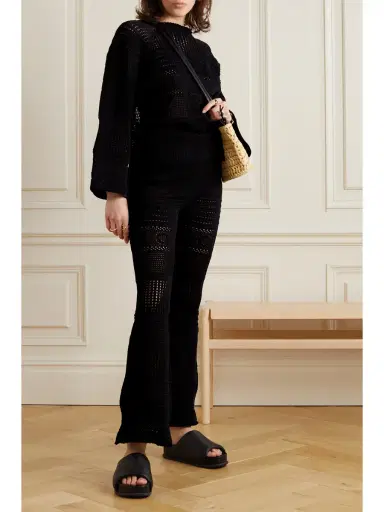 Stella McCartney + Net Sustain Crocheted Organic Cotton Flared Pants | Thumbnail 2 Stella McCartney + Net Sustain Crocheted Organic Cotton Flared Pants | Thumbnail 2