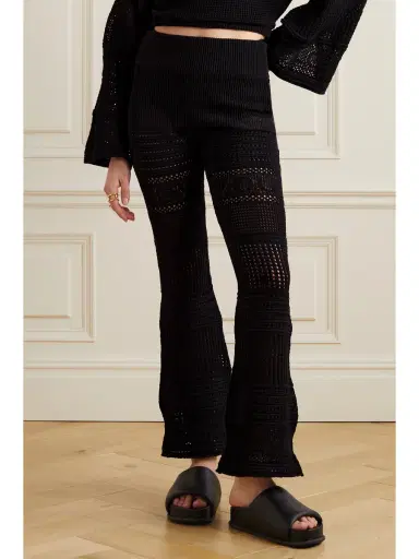 Stella McCartney + Net Sustain Crocheted Organic Cotton Flared Pants | Thumbnail 3 Stella McCartney + Net Sustain Crocheted Organic Cotton Flared Pants | Thumbnail 3