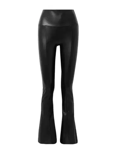 Norma Kamali Spat Vegan Material Flared Leggings | Thumbnail 1 Norma Kamali Spat Vegan Material Flared Leggings | Thumbnail 1