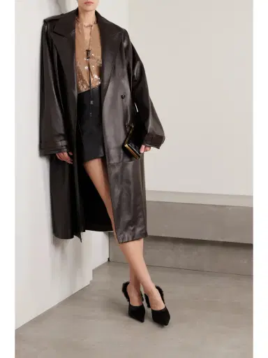16ARLINGTON Eglan Double-breasted Leather Trench Coat | Thumbnail 2 16ARLINGTON Eglan Double-breasted Leather Trench Coat | Thumbnail 2