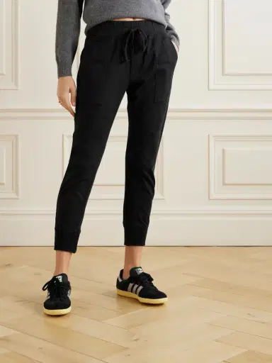 James Perse Jersey-trimmed Cotton-gabardine Track Pants | Thumbnail 3 James Perse Jersey-trimmed Cotton-gabardine Track Pants | Thumbnail 3