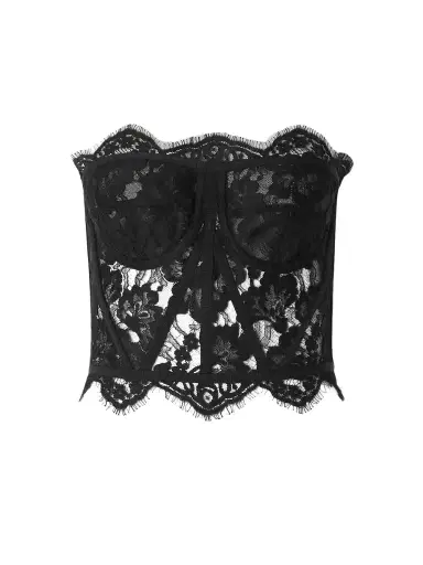 Dolce & Gabbana Grosgrain-trimmed Lace Bustier Top | Thumbnail 1 Dolce & Gabbana Grosgrain-trimmed Lace Bustier Top | Thumbnail 1