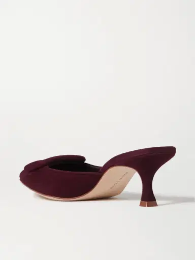 Manolo Blahnik Maysale 50 Buckled Suede Mules | Thumbnail 3 Manolo Blahnik Maysale 50 Buckled Suede Mules | Thumbnail 3