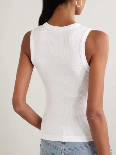AGOLDE Poppy Ribbed Stretch Organic Cotton And Lyocell-blend Jersey Tank | Thumbnail 4 AGOLDE Poppy Ribbed Stretch Organic Cotton And Lyocell-blend Jersey Tank | Thumbnail 4