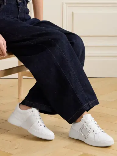 Roger Vivier Viv Skate Crystal-embellished Rubber-trimmed Leather Sneakers | Thumbnail 2 Roger Vivier Viv Skate Crystal-embellished Rubber-trimmed Leather Sneakers | Thumbnail 2