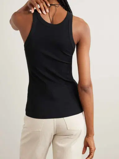 TOTEME + Net Sustain Curved Ribbed Stretch Organic Cotton-jersey Tank | Thumbnail 4 TOTEME + Net Sustain Curved Ribbed Stretch Organic Cotton-jersey Tank | Thumbnail 4