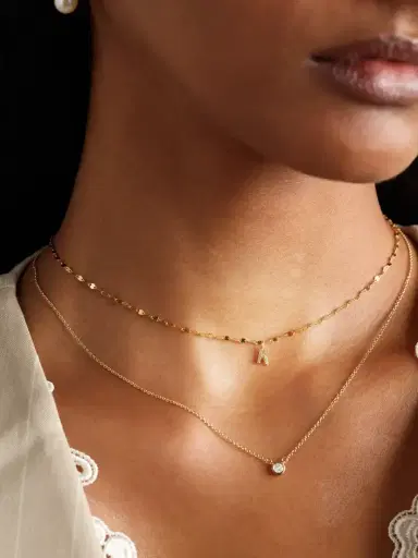 STONE AND STRAND Initial Sparkle Gold Diamond Necklace | Thumbnail 5 STONE AND STRAND Initial Sparkle Gold Diamond Necklace | Thumbnail 5
