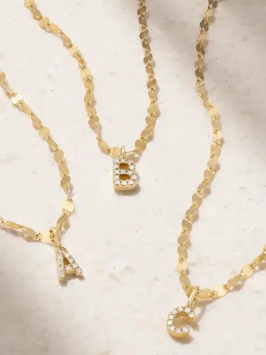 STONE AND STRAND Initial Sparkle Gold Diamond Necklace | Thumbnail 1 STONE AND STRAND Initial Sparkle Gold Diamond Necklace | Thumbnail 1