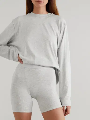 Skims Boyfriend tretch-modal And Cotton-blend Jersey Boxer horts - Light Heather Grey | Thumbnail 2 Skims Boyfriend tretch-modal And Cotton-blend Jersey Boxer horts - Light Heather Grey | Thumbnail 2