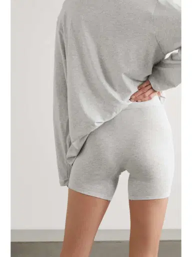 Skims Boyfriend tretch-modal And Cotton-blend Jersey Boxer horts - Light Heather Grey | Thumbnail 3 Skims Boyfriend tretch-modal And Cotton-blend Jersey Boxer horts - Light Heather Grey | Thumbnail 3